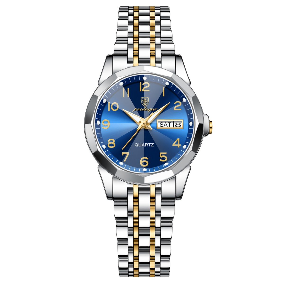 Poedagar 3076 – Gold Blue Watch for Women - Image 1