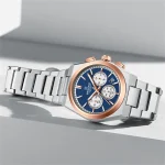 Naviforce 8048 CH - Sliver Rose Blue For Men - Image 3