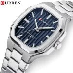Curren 8458 For Men - Silver Blue - Image 4